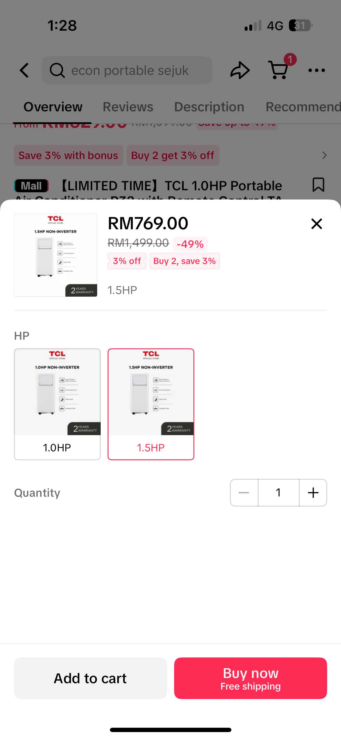 TCL Portable Aircond